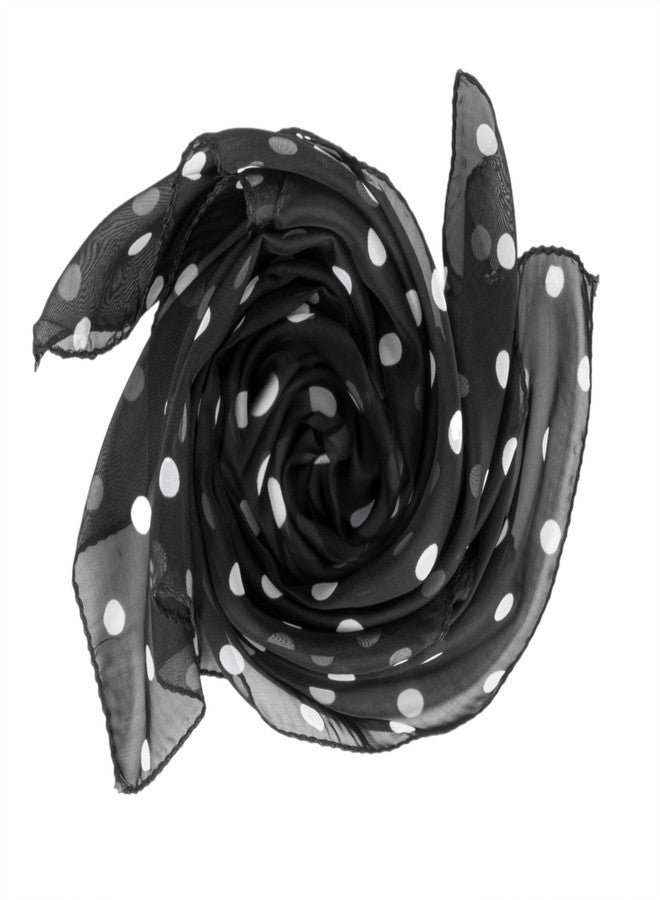 OVOY Polka Dot Chiffon Square Scarf for Women - Lightweight Neck Scarf, Head Wrap, Kerchief & 50s Costume Accessory - Image 4